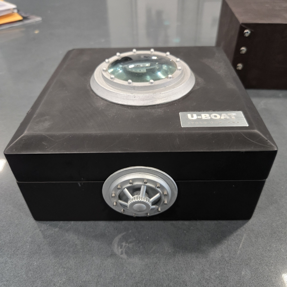 U-Boat Carbon Fiber  Watch and Black Medallion Box